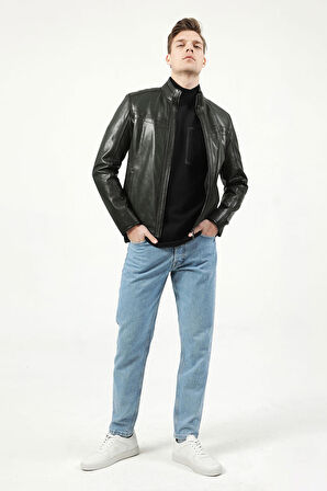 DERİCLUB E1097 JUMBO Gerçek Deri Erkek Mont