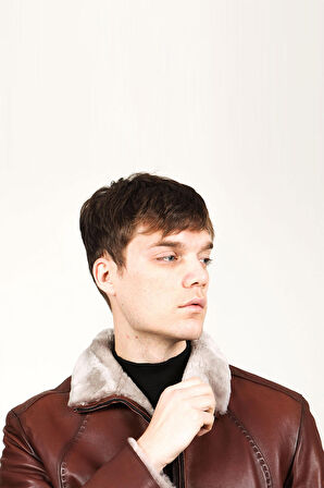 DERİCLUB E980 VEJETAL İçi Kürklü Gerçek Deri Erkek Kaban