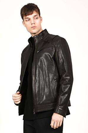 DERİCLUB SDX2021 SAVAKİ Gerçek Deri  Erkek Mont