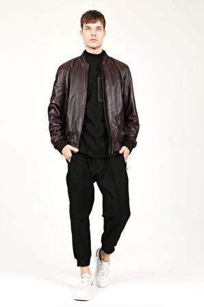 DERİCLUB  KOLEJ JUMBO Gerçek Deri Erkek Mont