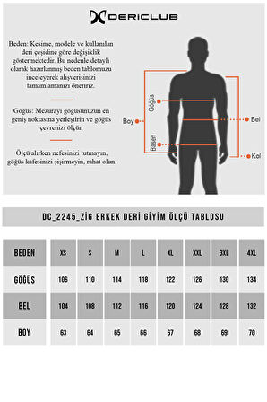 DERİCLUB 2245 Hakiki Deri  Erkek Yelek