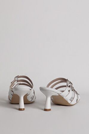 DERİCLUB 714 Hakiki Deri Kadın Topuklu Terlik