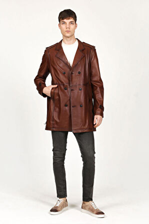 DERİCLUB E1089  Gerçek Deri Erkek Mont