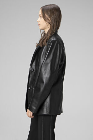 DERİCLUB WM005 Blazer Kadın Deri Ceket