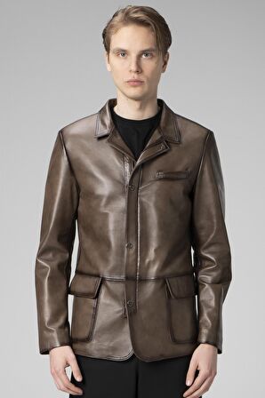 DERİCLUB E1031-1 Gerçek Deri Erkek Mont