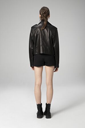 DERİCLUB VGN2 JUMBO Gerçek Deri Oversize Kadın Mont