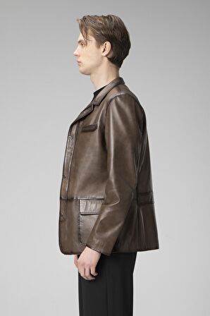 DERİCLUB E1031-1 Gerçek Deri Erkek Mont