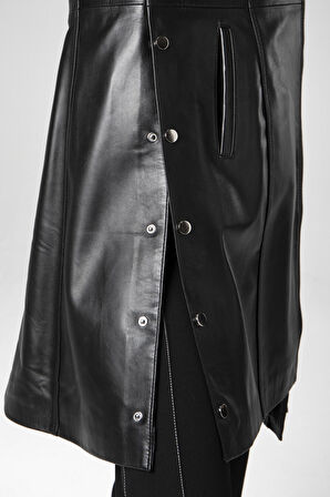 DERİCLUB WM001 Gerçek Deri Kadın Trençkot