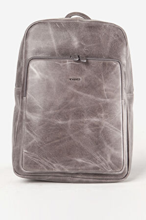 GD 8000 Gerçek Deri Sırt Çantası CRAZY GRİ