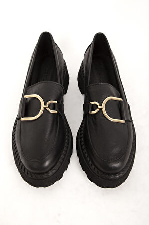 DERİCLUB 7888 Gerçek Deri Kadın Oxford Ayakkabı