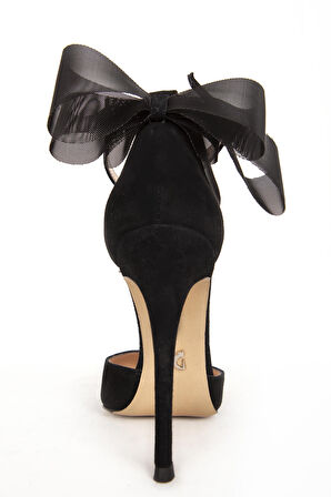 DERİCLUB SY 27353 Gerçek Süet Deri Kadın Stiletto Ayakkabı