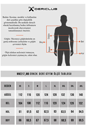 DERİCLUB WM2217 Gerçek Dökme Deri Erkek Ceket