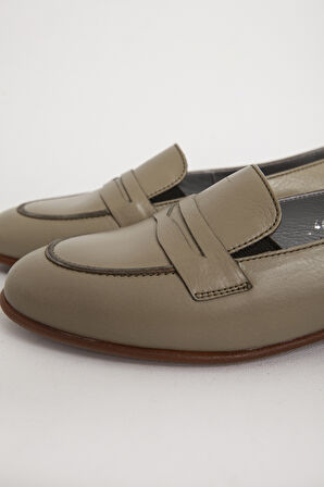 DERİCLUB BR 04037 Gerçek Deri Kadın Loafer YEŞİL