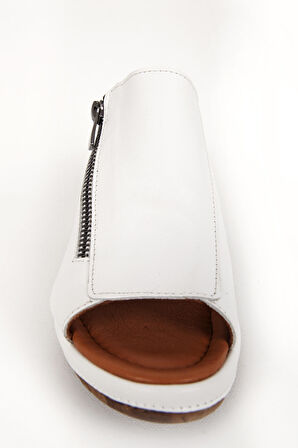 DERİCLUB RC 6137 Gerçek Deri Dolgu Topuk Kadın Terlik