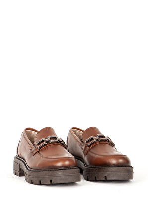 DERİCLUB BR 44282 Gerçek Deri Kadın Oxford Ayakkabı