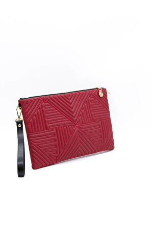 SİLVER POLO 1034 Tek Bölmeli Kadın Portföy & Clutch PYRAMID KIRMIZI