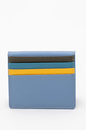 GD 762  Gerçek Deri Kartlık GÖK MAVİSİ