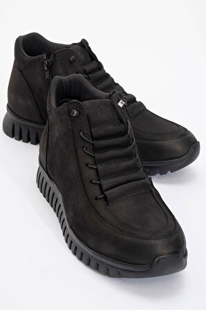 HAMMER JACK Erkek Comfort Yarım Bilek Casual Bot Gerçek Deri HJ 18810M NUBUK SİYAH