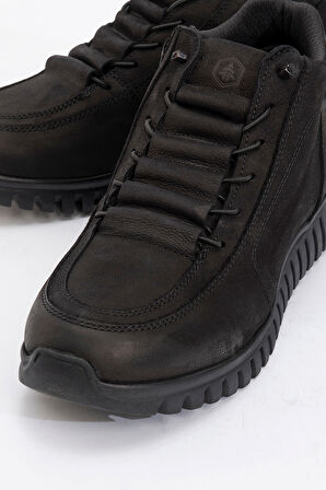 HAMMER JACK Erkek Comfort Yarım Bilek Casual Bot Gerçek Deri HJ 18810M NUBUK SİYAH