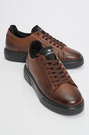 Erkek Kalın Taban Comfort Casual Ayakkabı Gerçek Deri HJ 8312M TABA