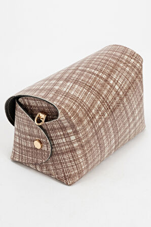 DERİCLUB Katy Kadın Uzun Zincir Askılı Mini Omuz Çantası Gerçek Deri BEJ/KAHVE