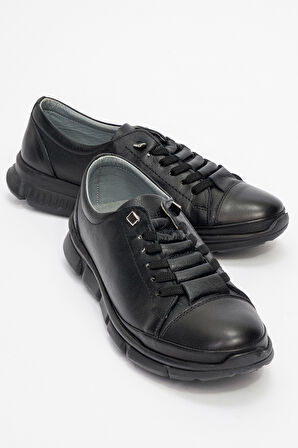 Anne Dolgu Topuk Comfort Ayakkabı Gerçek Deri BR 950 SİYAH