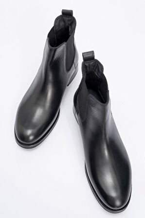 MARCOMEN Erkek Klasik Chelsea Bot Gerçek Deri MC 12275 SİYAH