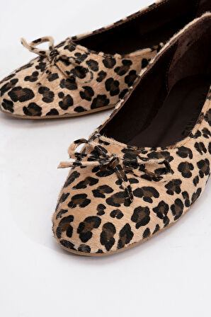 Kadın Desenli Fiyonklu Günlük Babet ZY 8217 LEOPAR