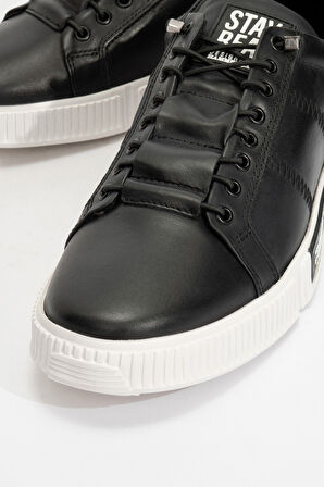 Erkek Lastik Bağcıklı Comfort Casual Ayakkabı Gerçek Deri HJ 20250M SİYAH