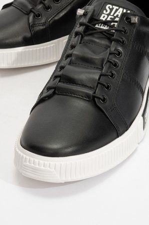 Erkek Lastik Bağcıklı Comfort Casual Ayakkabı Gerçek Deri HJ 20250M SİYAH