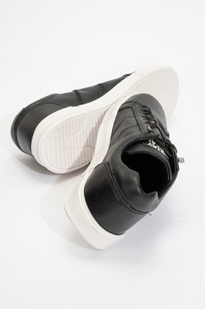 Erkek Lastik Bağcıklı Comfort Casual Ayakkabı Gerçek Deri HJ 20250M SİYAH