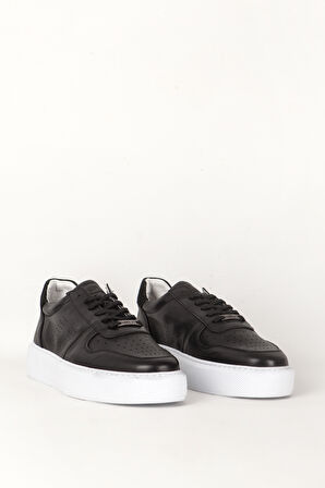 HAMMER JACK Erkek Kalın Taban Comfort Günlük Ayakkabı Gerçek Deri HJ 23020M SİYAH