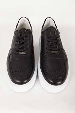 HAMMER JACK Erkek Kalın Taban Comfort Günlük Ayakkabı Gerçek Deri HJ 23020M SİYAH