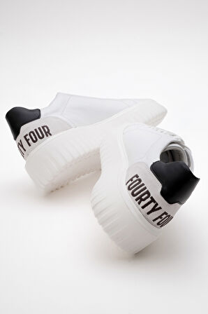 MARCOMEN Erkek Kalın Taban Bağcıklı Casual Ayakkabı Gerçek Deri MC 21185 BEYAZ