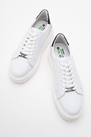 MARCOMEN Erkek Kalın Taban Bağcıklı Casual Ayakkabı Gerçek Deri MC 21185 BEYAZ