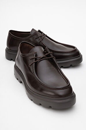 DERİCLUB Erkek Kalın Taban Comfort Ayakkabı Gerçek Deri CR 2646 KAHVERENGİ