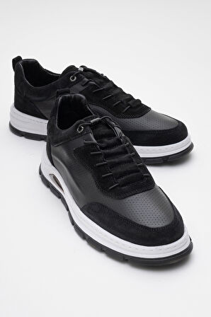 HAMMER JACK Erkek Lastik Bağcıklı Günlük Comfort Ayakkabı Gerçek Deri HJ 25024M SİYAH