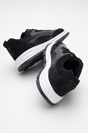 HAMMER JACK Erkek Lastik Bağcıklı Günlük Comfort Ayakkabı Gerçek Deri HJ 25024M SİYAH