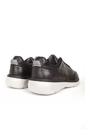 DERİCLUB Erkek Bağcıklı Comfort Günlük Ayakkabı Gerçek Deri FR 242010 SİYAH