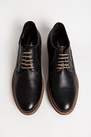 DERİCLUB Erkek Bağcıklı 4 Mevsim Klasik Ayakkabı Gerçek Deri 2650/2 SİYAH