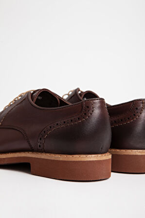 DERİCLUB Erkek Bağcıklı 4 Mevsim Klasik Ayakkabı Gerçek Deri 2650/2 KAHVERENGİ