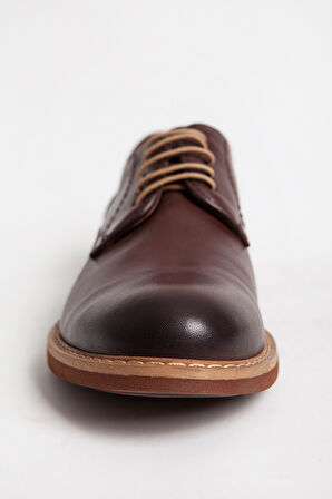 DERİCLUB Erkek Bağcıklı 4 Mevsim Klasik Ayakkabı Gerçek Deri 2650/2 KAHVERENGİ