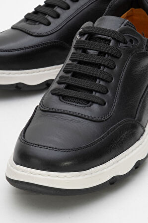 DERİCLUB Erkek Rahat Taban Comfort Casual Ayakkabı Gerçek Deri FR 252290 SİYAH