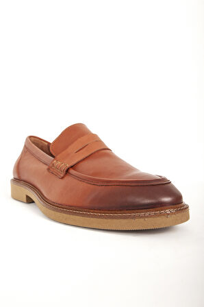 DERİCLUB Erkek Gerçek Deri Klasik Loafer FR 242025 TABA