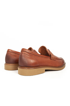 DERİCLUB Erkek Gerçek Deri Klasik Loafer FR 242025 TABA