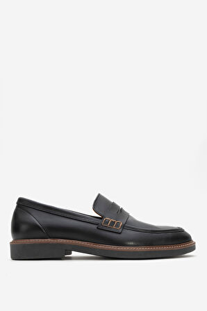 DERİCLUB Erkek Gerçek Deri Klasik Loafer FR 242025 SİYAH