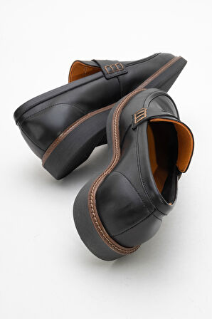 DERİCLUB Erkek Gerçek Deri Klasik Loafer FR 242025 SİYAH