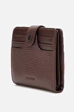 GD 1505 Gerçek Deri Kartlıklı Çıtçıt Kapama Erkek Cüzdan KAHVERENGİ