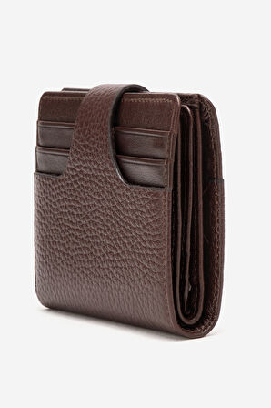 GD 1505 Gerçek Deri Kartlıklı Çıtçıt Kapama Erkek Cüzdan KAHVERENGİ