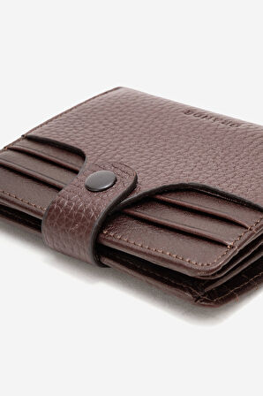 GD 1505 Gerçek Deri Kartlıklı Çıtçıt Kapama Erkek Cüzdan KAHVERENGİ